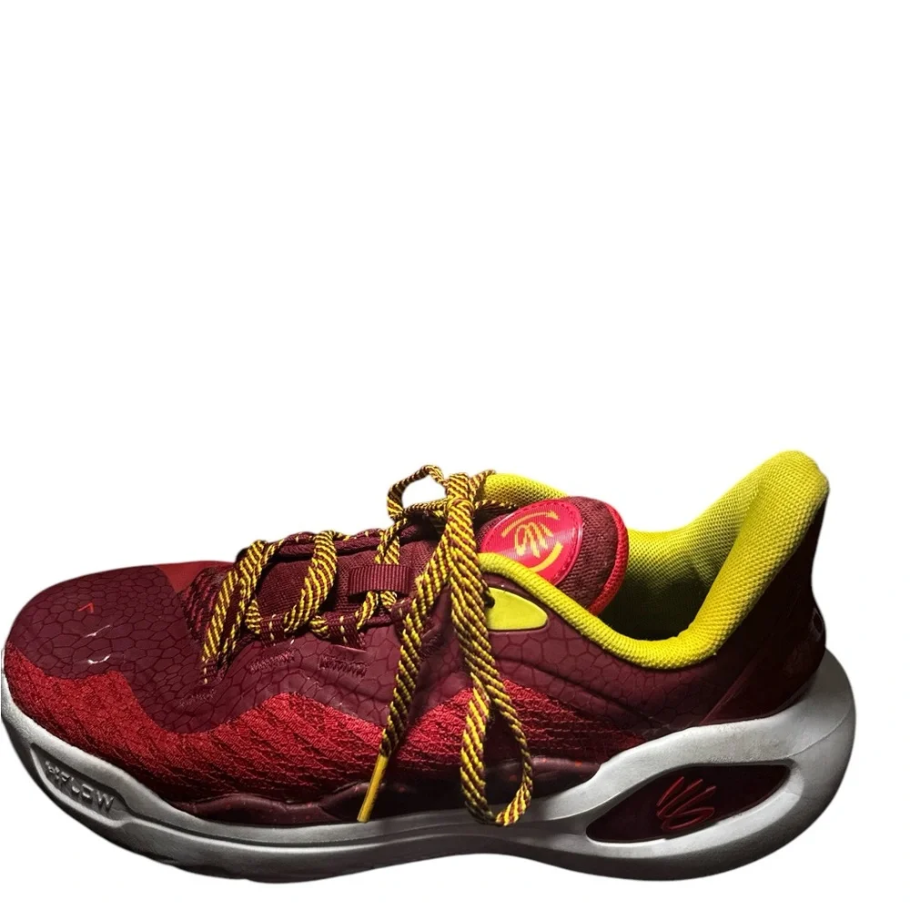 Under Armour Curry‎ Bruce Lee Fire Red Yellow Mens Basketball Shoes Size 7.5